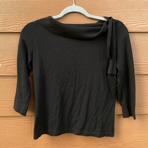 Apsara Black Silk and Cashmere Sweater Top Blouse Size 38 or Small